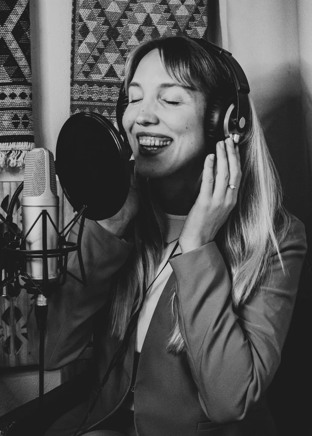 Jana Marie Backhaus-Tors in her recording booth