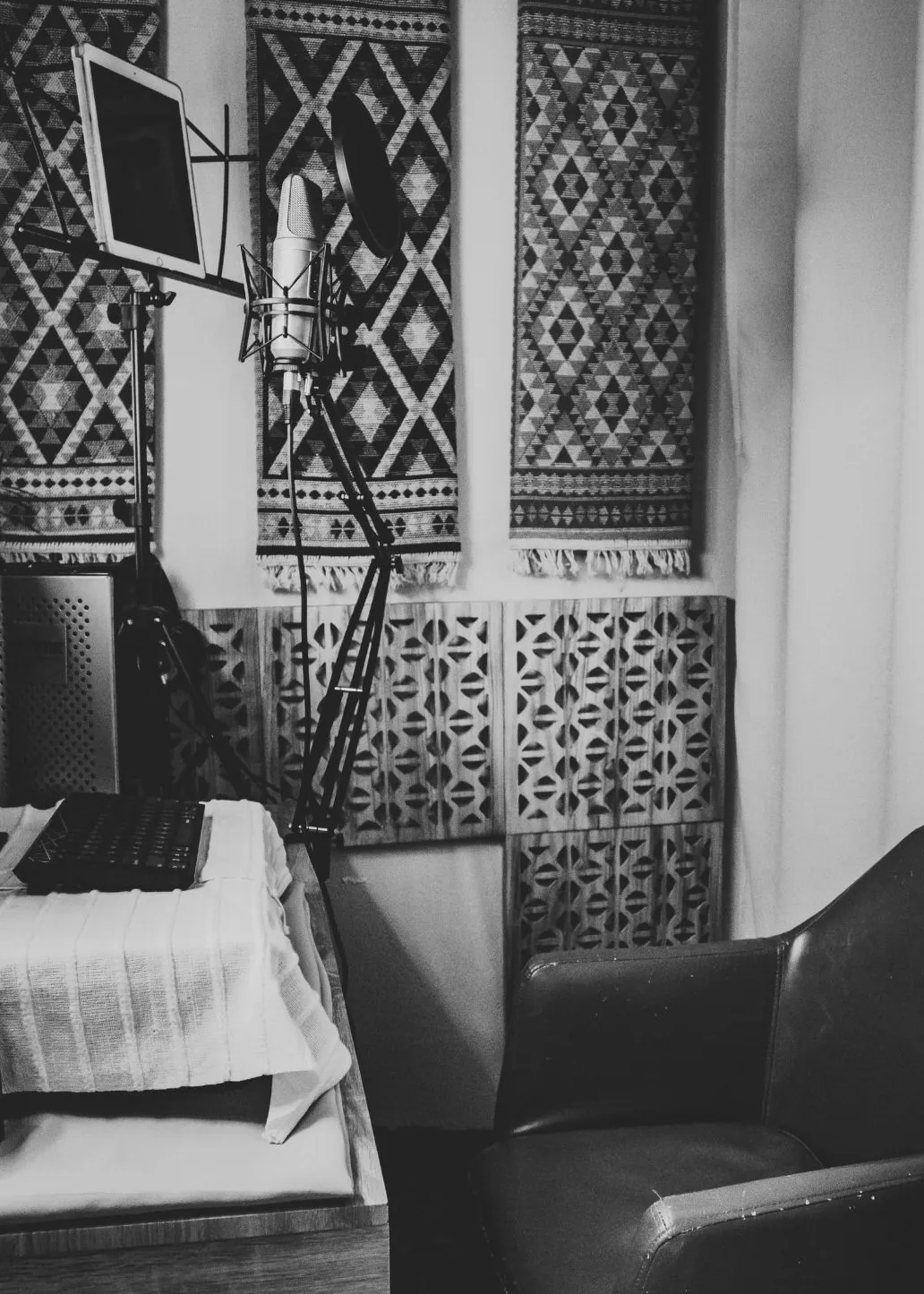 Jana Marie Backhaus-Tors in her recording booth